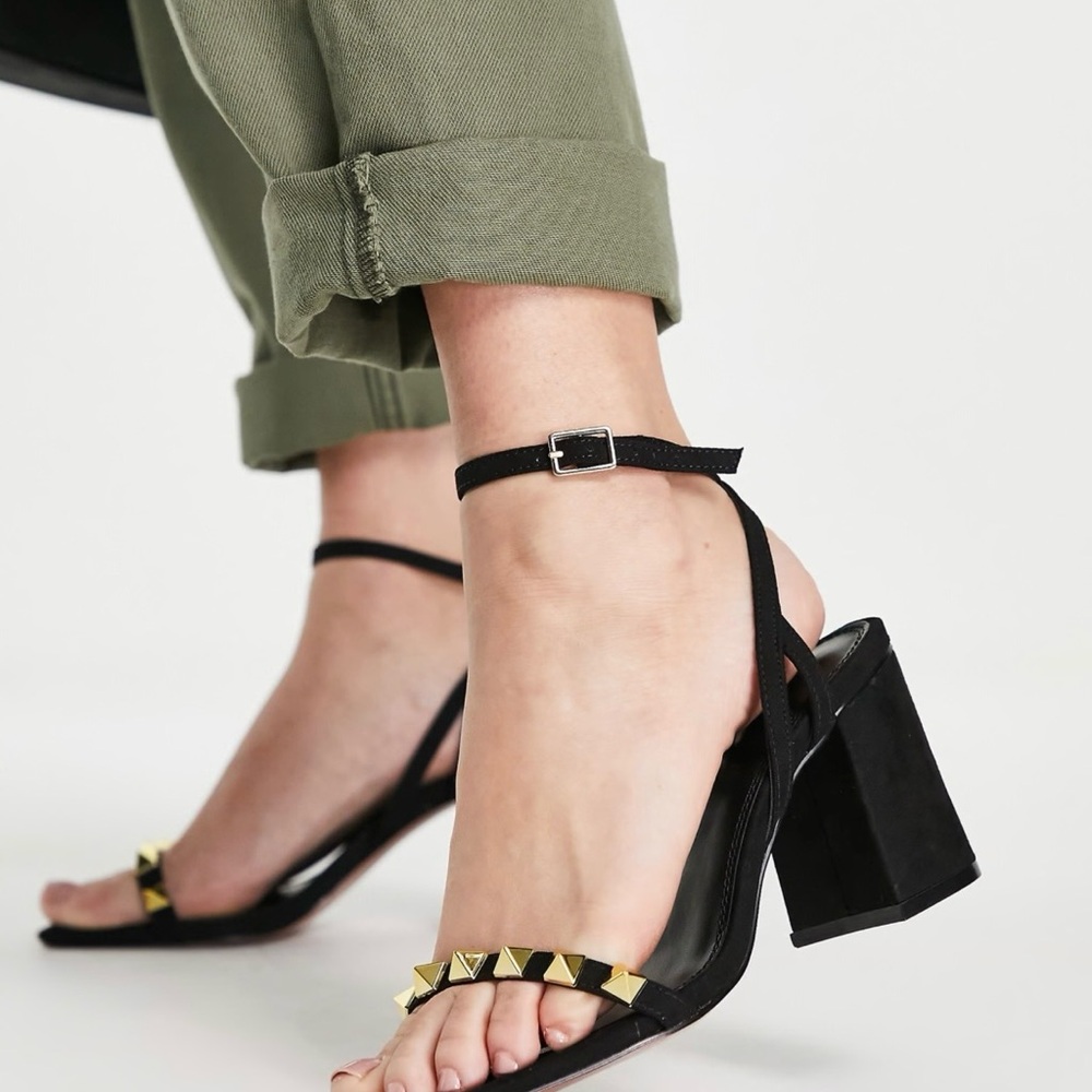 ASOS Black Heels with Gold Studs